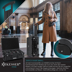 KESSER® Camera Koffer met Wielen - Weerbestendig - Zwart