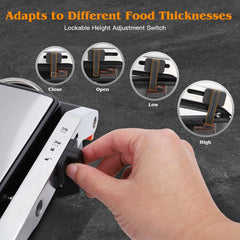 Tosti apparaat - Tosti ijzer - Contactgrill - Grill apparaat - 2000W - RVS - Aigostar