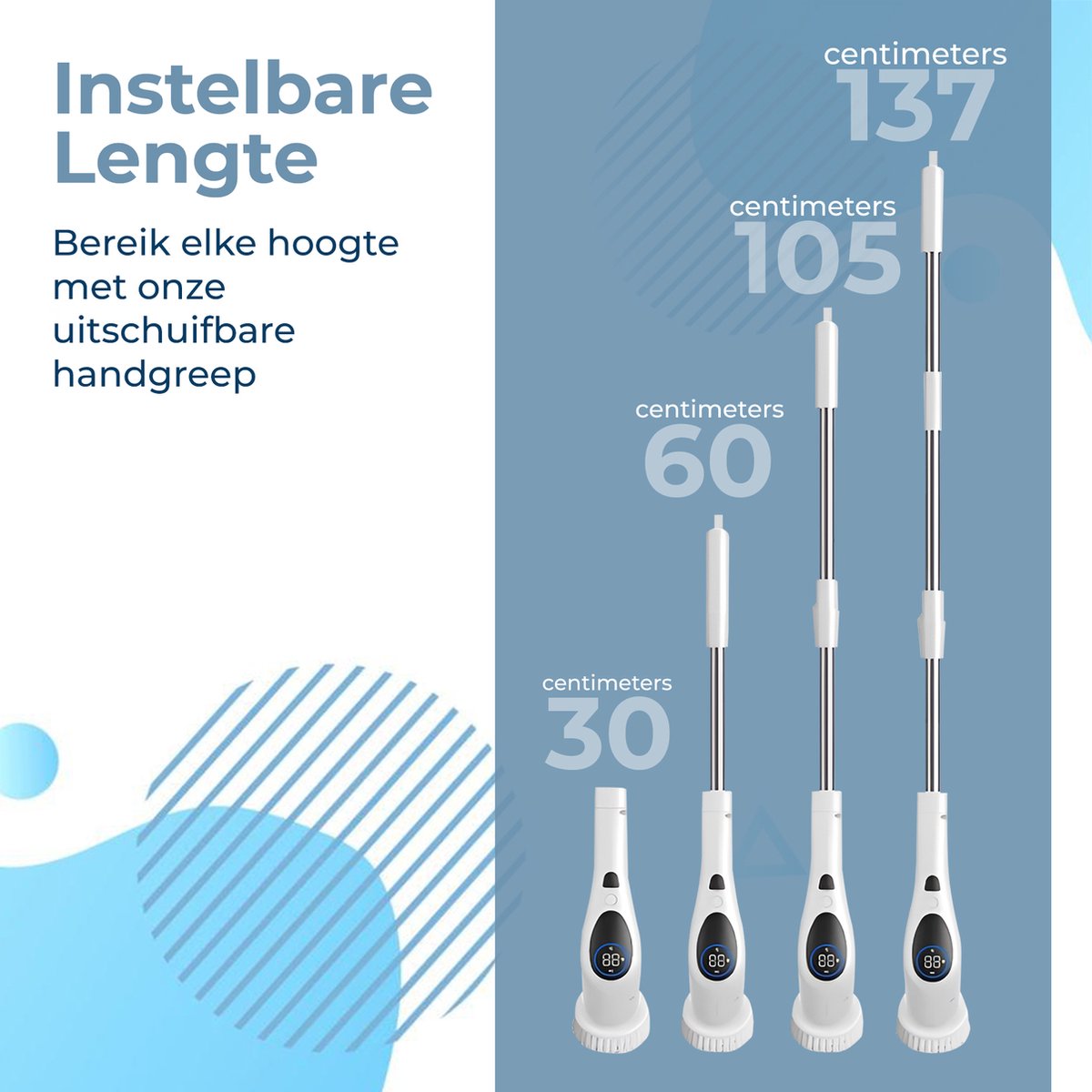 Elektrische Schoonmaakborstel – Elektrische Schrobber - Schrobborstel – Wit - V2 - GoScrub® •