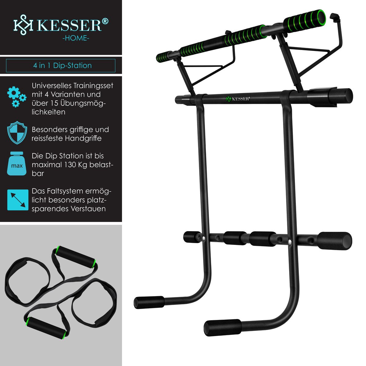 KESSER® Pull up bar - Optrekstang - Zonder schroeven - Groen