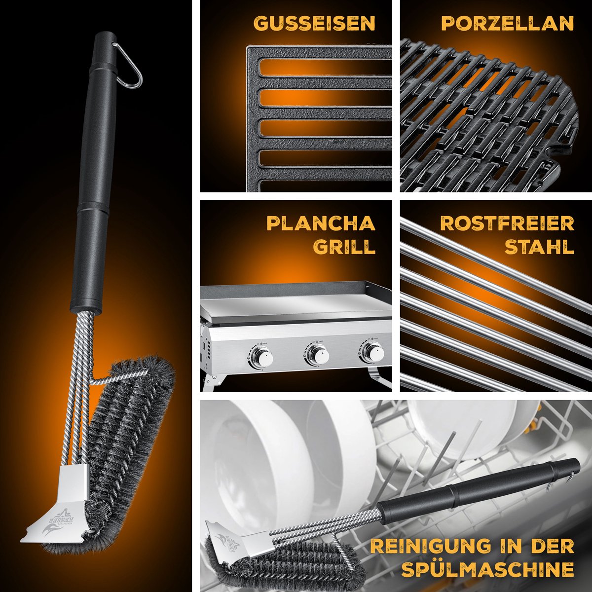 KESSER® XL Houtskoolbarbecue - RVS - BBQ - Zwart