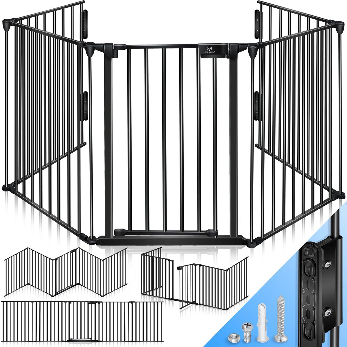 KESSER® Traphekje - Veiligheidshekje - 300cm - Zwart