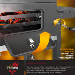 KESSER® XL Houtskoolbarbecue - RVS - BBQ - Antraciet