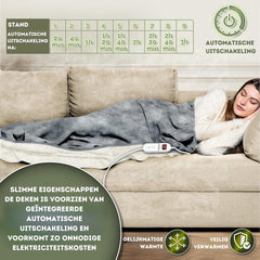 Elektrische deken - Warmtedeken - 1 persoons - 160x120 cm - Lichtgrijs - Sinnlein®