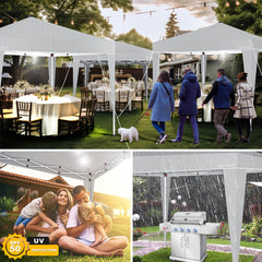 KESSER® Paviljoen 3x3m Tuinpaviljoen weerbestendig & Opvouwbaar met LED-verlichting op zonne-energie & UV-bescherming Inclusief transporttas & Afstandsbediening