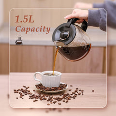 Aigostar Koffiezetapparaat - Koffiemachine - Zwart/RVS •