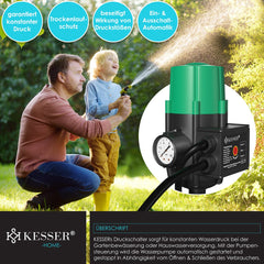 KESSER® Elektronische Drukschakelaar - Waterpomp Dompelpomp - Groen