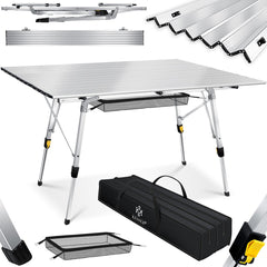 KESSER® Campingtafel inklapbare Tafel - Vouwtafel voor Buiten en Camping 120 x 70 cm - Zilver •