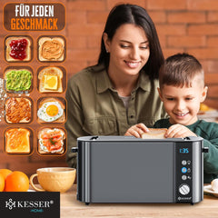 Broodrooster - Toaster - 4 sleuven - 1250W - Antraciet