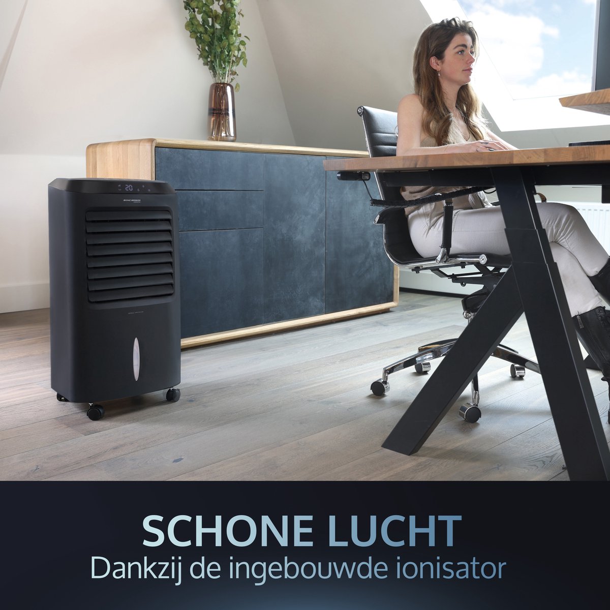 4 in 1 Aircooler - Ventilator - Luchtbevochtiger - Mat zwart