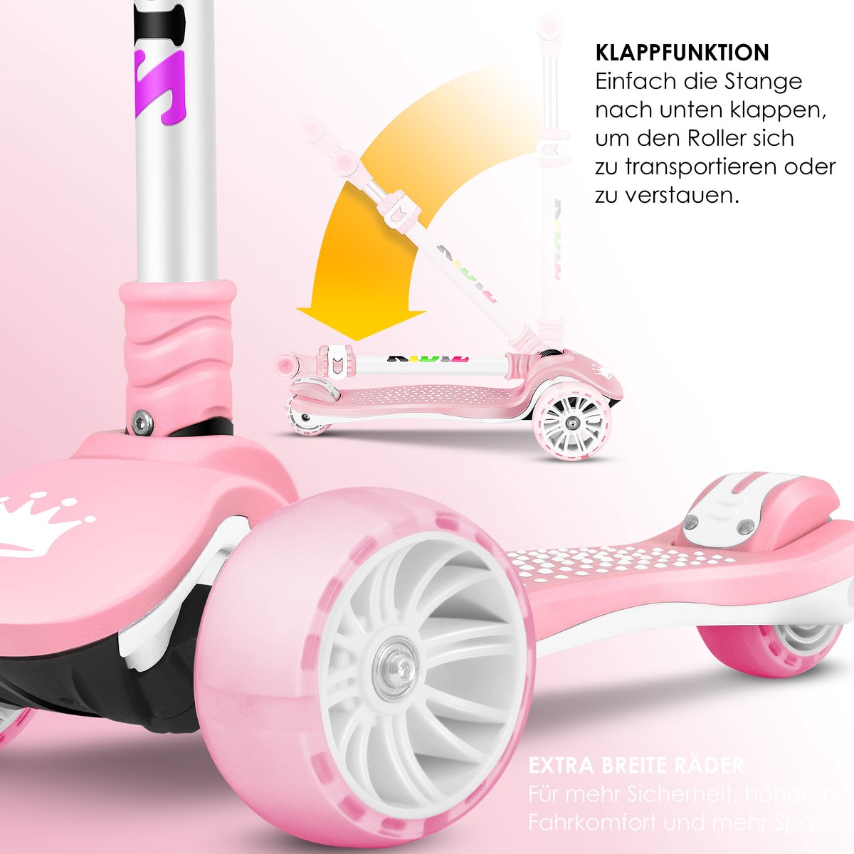 Kinderstep - Verstelbaar - Vouwbaar - Roze - KIDIZ®