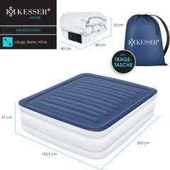 Luchtbed - 2 Persoons - Luchtmatras met pomp - Opblaasbed - Wit - KESSER®