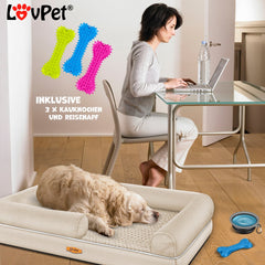 Hondenmand Orthopedisch - Hondenkussen - Hondenbed - Beige - 106x80 cm - LovPet®