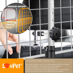 LovPet® Hondenrek Auto - Universeel - Bagagerek 30x91-153cm - Zwart