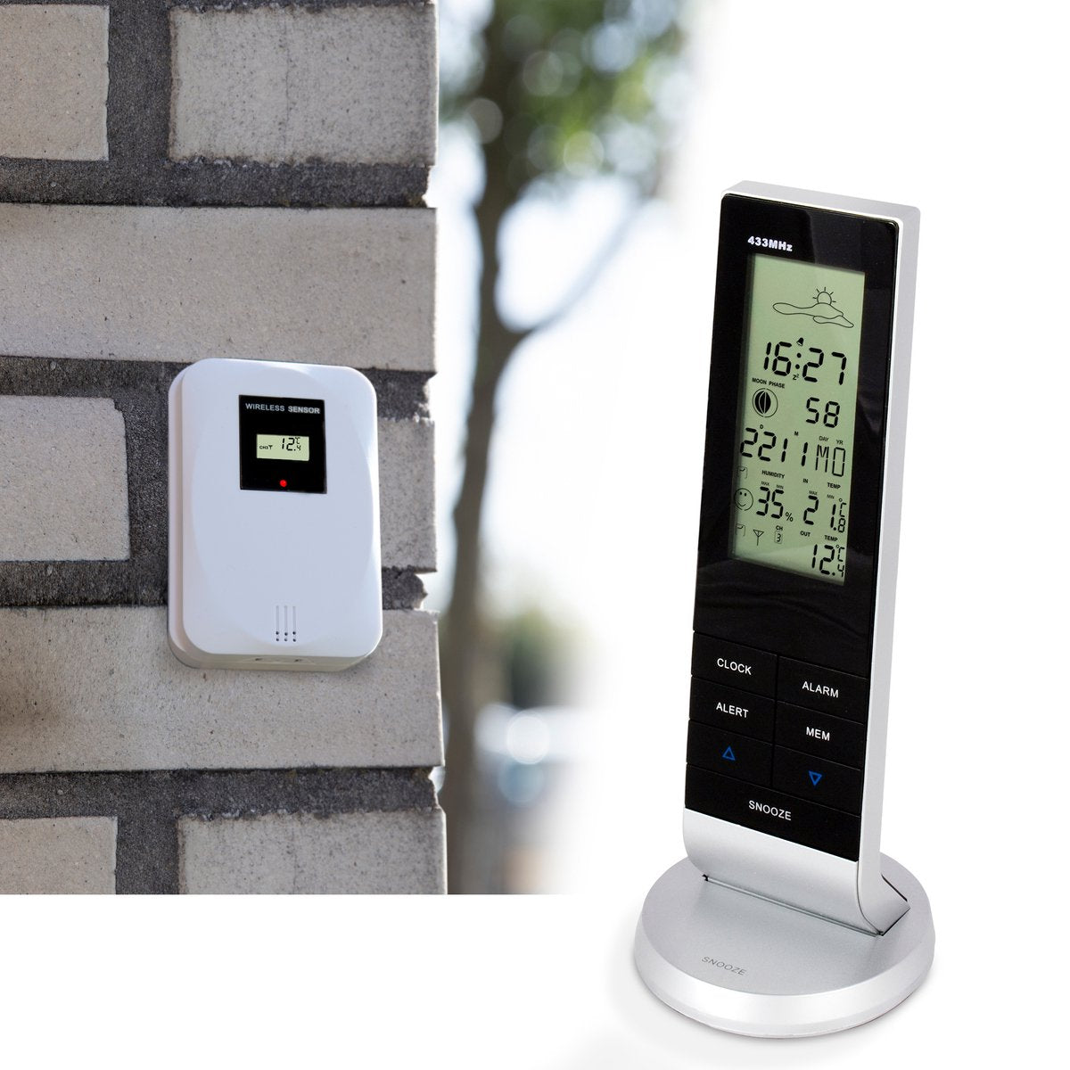 Weerstation - Binnen en buiten - Met buitensensor - Draadloos - Alecto WS-1150 •