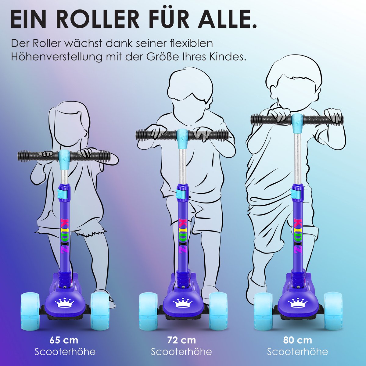 KIDIZ® Kinderstep - Opvouwbaar - Verstelbaar - City Scooter - Blauw •