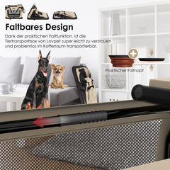 Reisbench hond - Draagtas hond - Transportbox - 70x52x52 cm - Beige