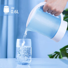 Aigostar Waterkoker - 0.6 Liter - Reiswaterkoker - 650W - Blauw/Wit