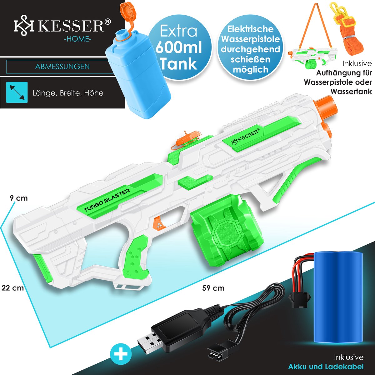 KESSER® Elektrisch Waterpistool - Zeer Krachtig - Wit