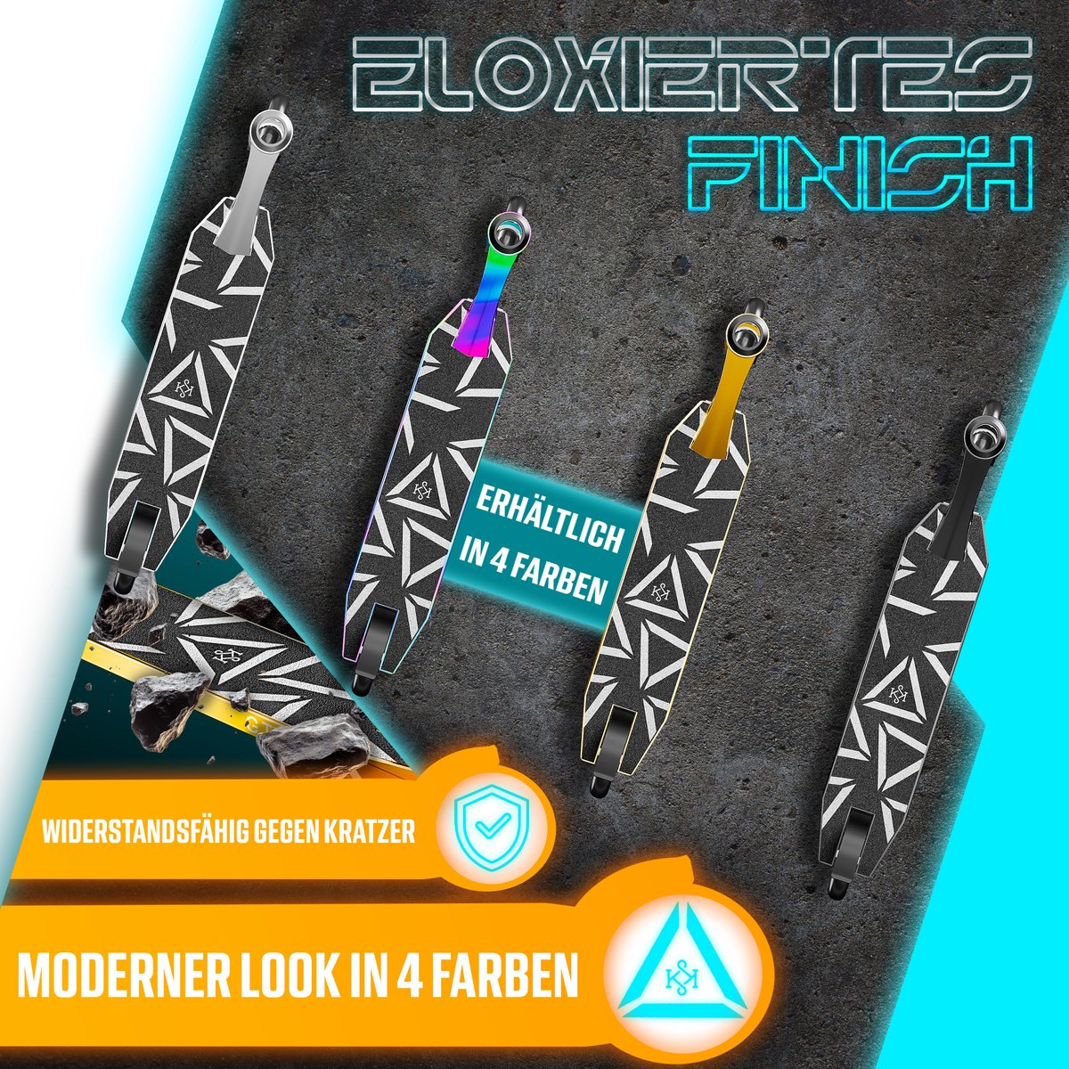 KESSER® Stuntstep GT-Limit 360° voor Volwassenen en Kinderen - Step met Standaard ABEC 9 Kogellagers, 110 mm PU Wielen Stunt Scooter - Goud