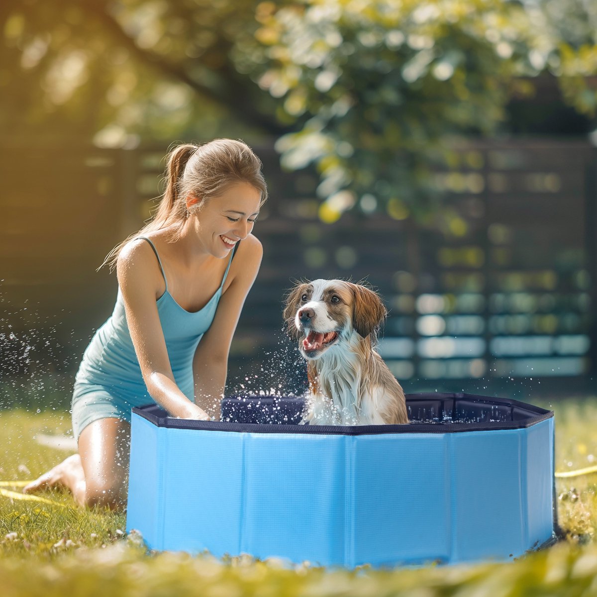 Nobleza Zwembad Hond - Ø160cm - Dierenzwembad - Blauw