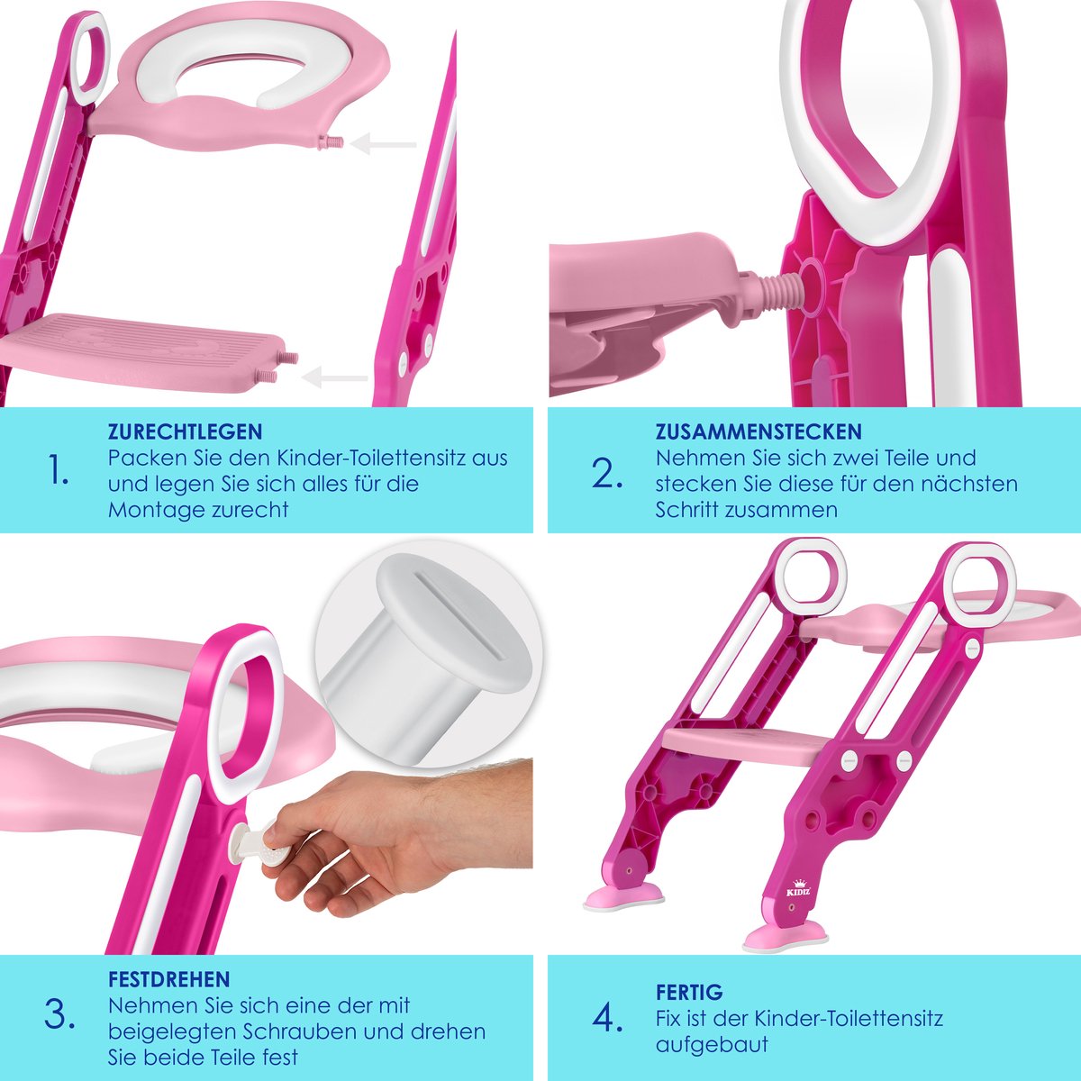 KIDIZ® WC Verkleiner - Potje Peuter - Toilettrainer - Roze