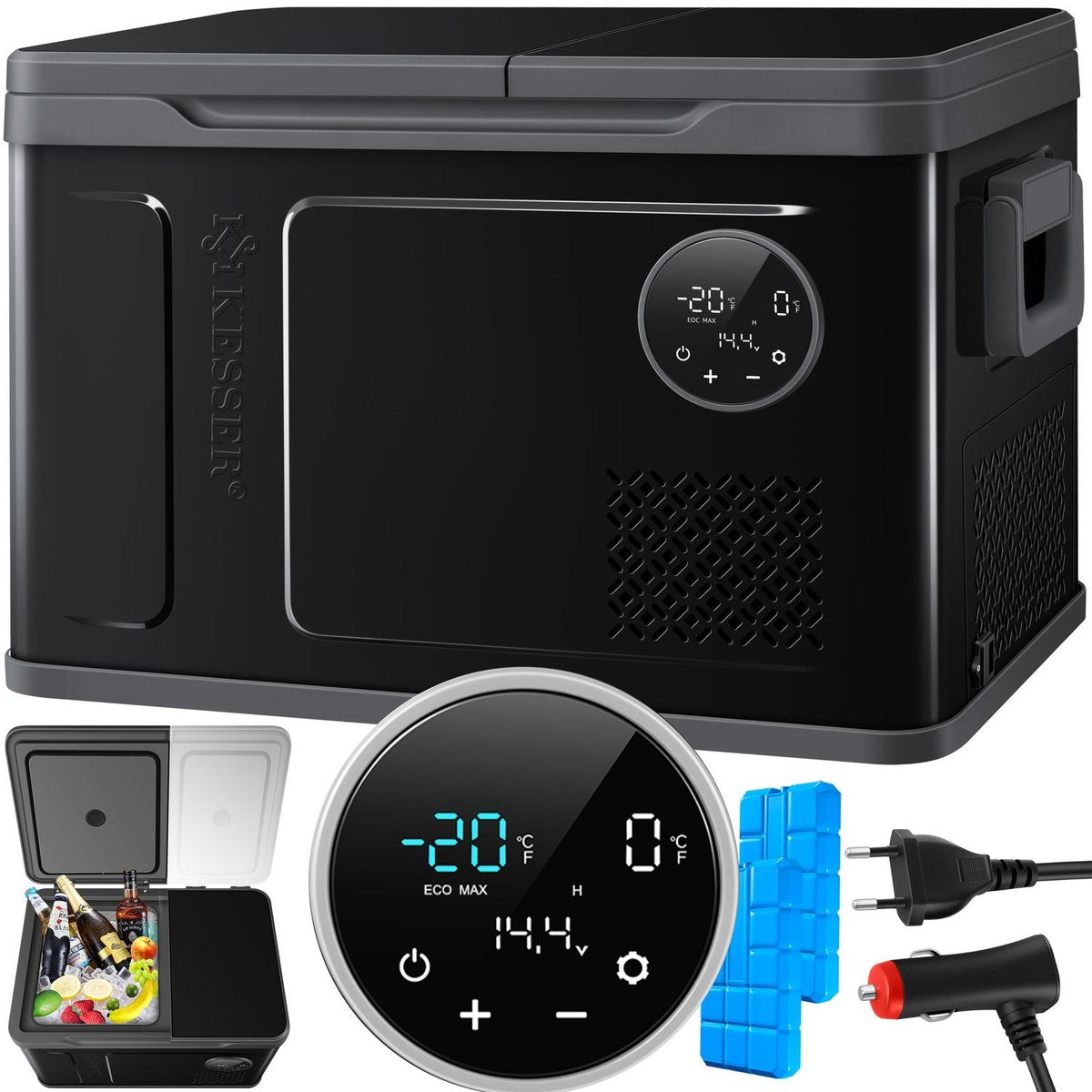 KESSER® Elektrische Koelbox - Compressor - tot -20°C - 40L - Zwart