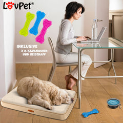 LovPet® Hondenmand - Orthopedisch Hondenbed - 91x69cm - Beige