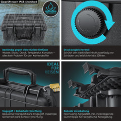 KESSER® Camera Koffer - Cameratas - Schuimrubber - M - Zwart •