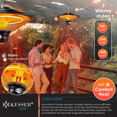 KESSER® Terrasverwarmer - Infrarood Verwarming - 1500W - Zwart