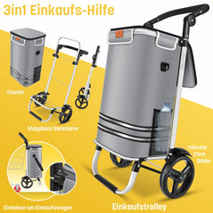 KESSER® Boodschappentrolley - Boodschappenwagen - 56L - tot 50kg  - Grijs