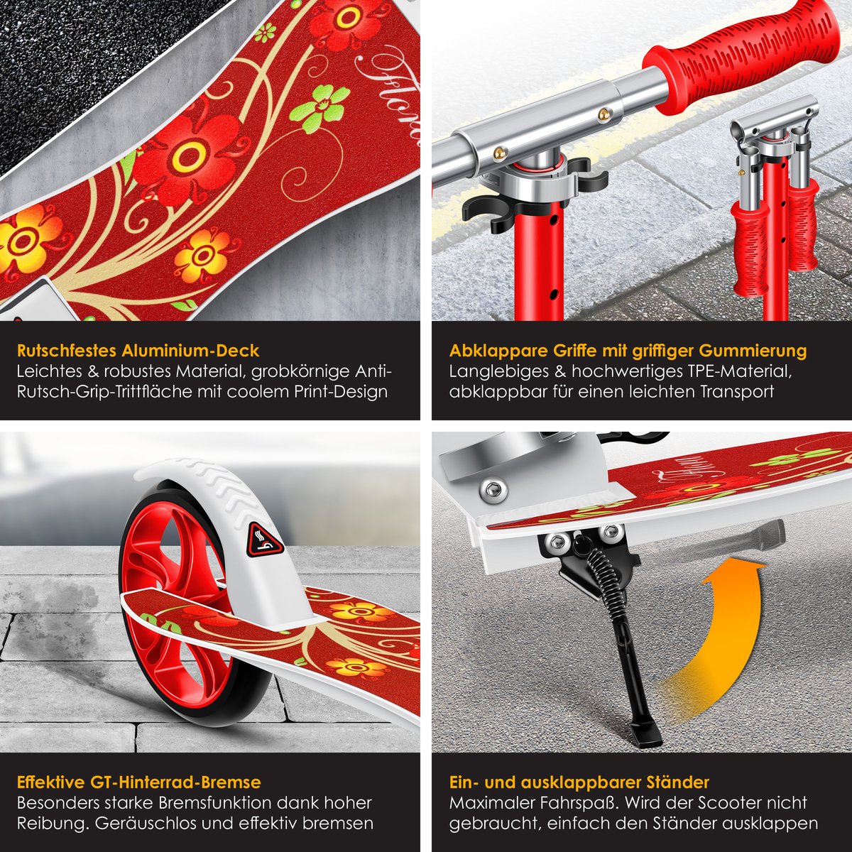 Kinderstep - Verstelbaar - Vouwbaar - Rood - KESSER®