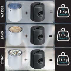 KESSER® Gewichten voor Partytent en Paviljoen - Set van 4 - Zwart