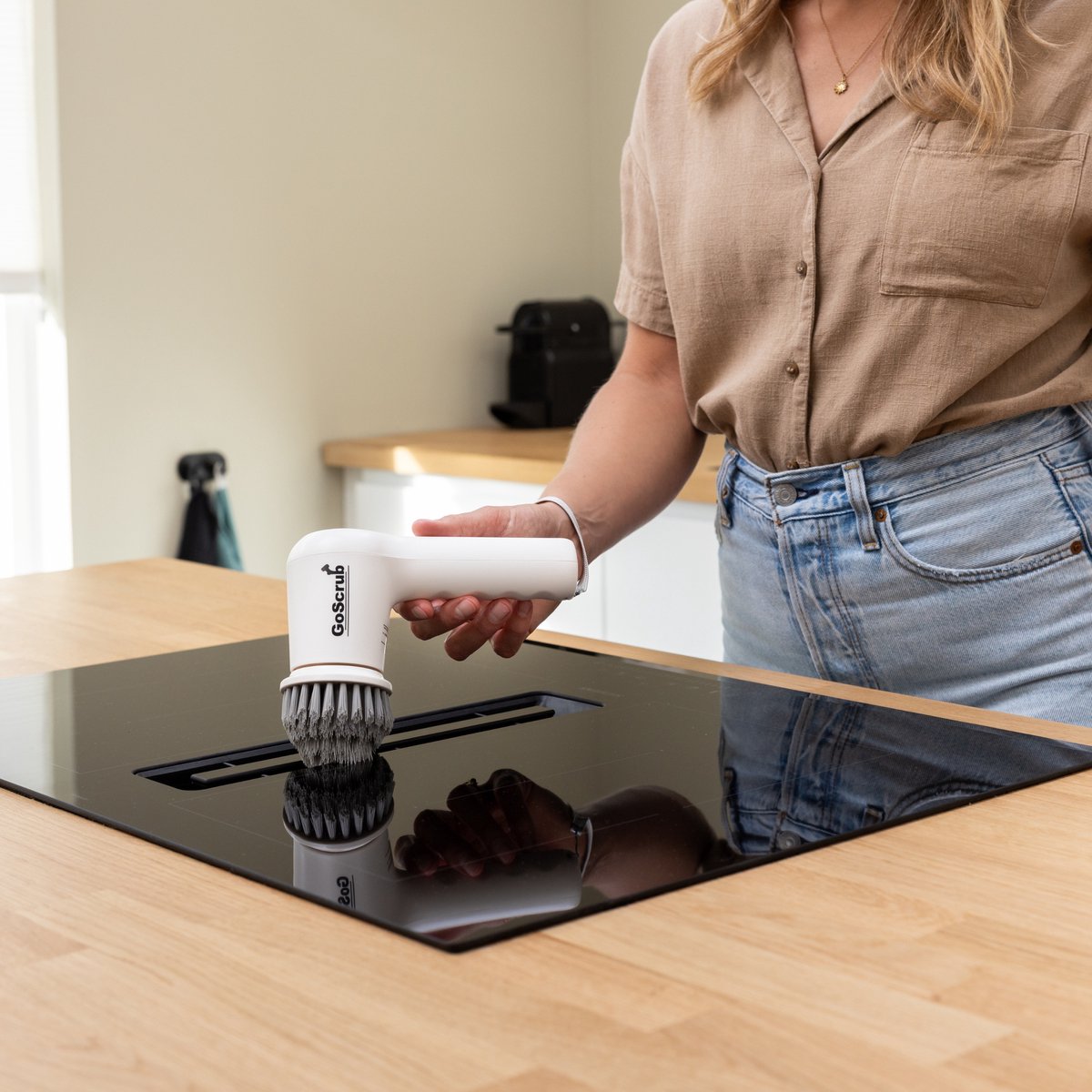 Elektrische Schoonmaakborstel – Elektrische Schrobber - Schrobborstel – Wit - Mini - GoScrub® •