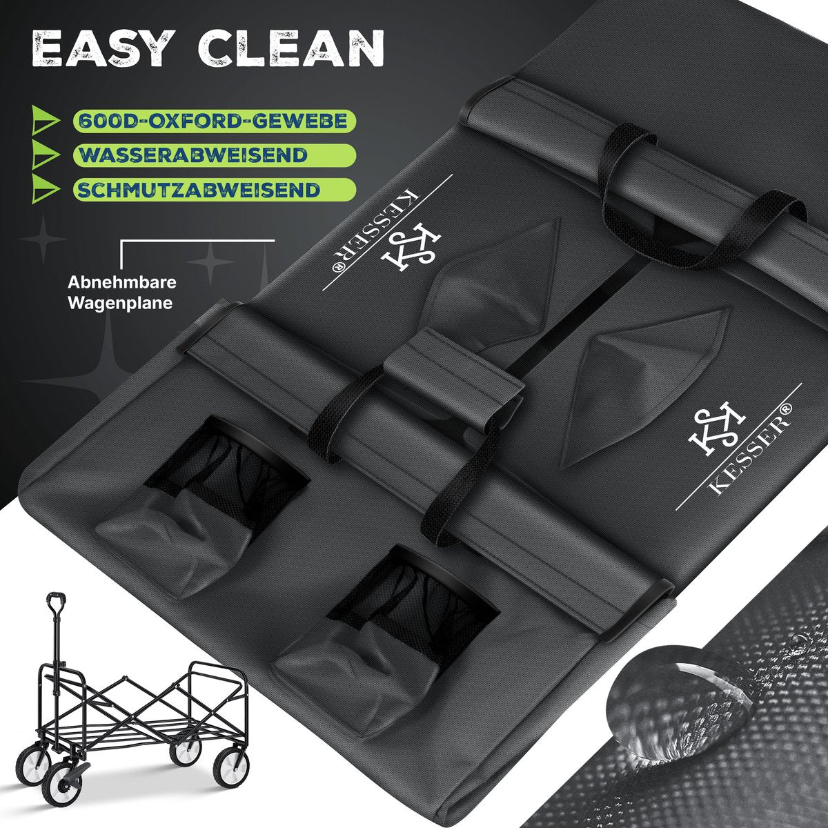 KESSER® Bolderkar - Opvouwbaar - Bolderwagen - Antraciet