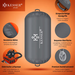 KESSER® Airtrack Turnmat - Gymnastiek Rol - 120x60cm - Antraciet