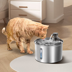 Nobleza RVS Drinkfontein Kat - Kattenfontein 2,45L - Waterfontein kat - Drinkfontein katten - Drinkbak Kat - Waterdispenser Kat