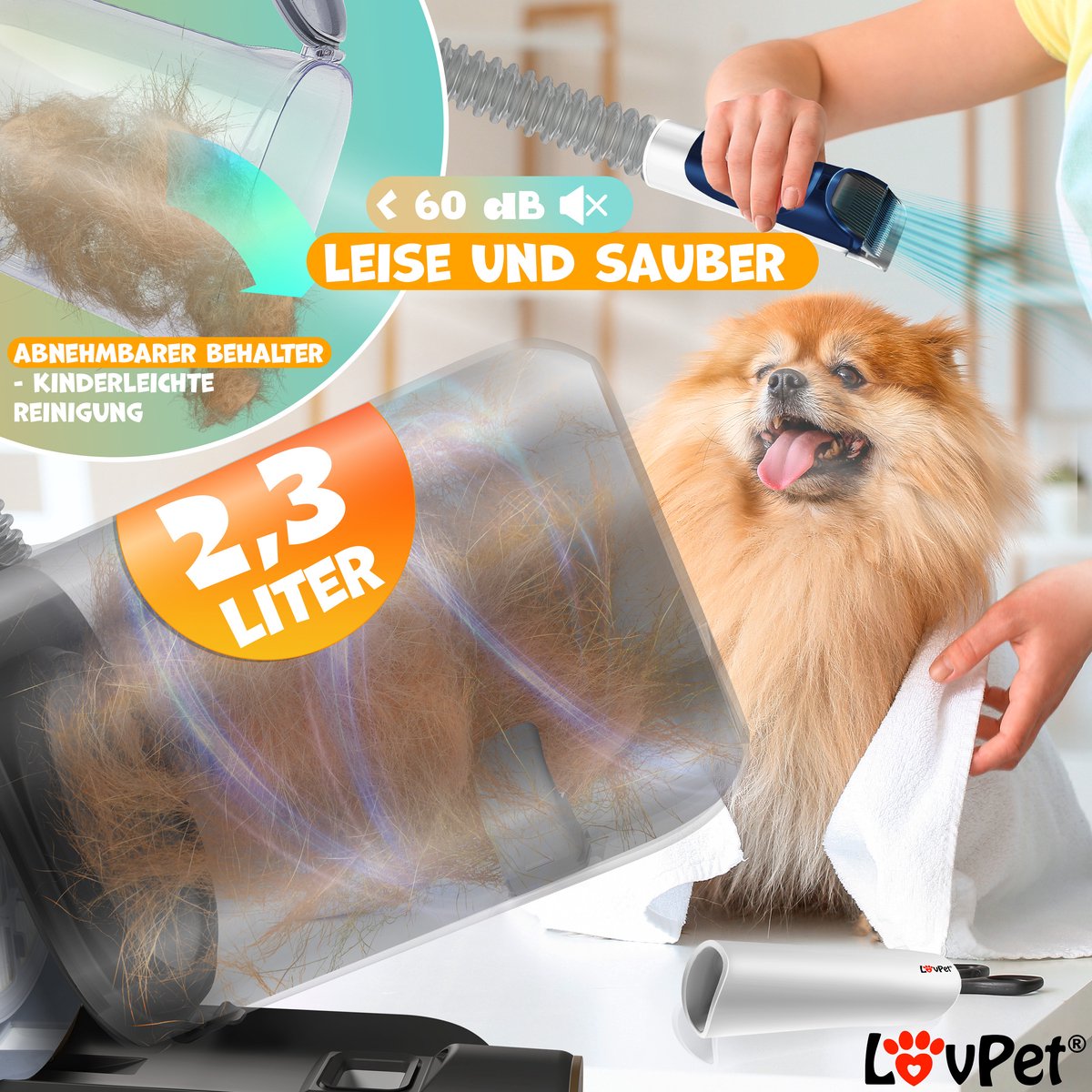 LOVPET® Hondentondeuse - Tondeuse voor dikke vacht  - Wit / Blauw