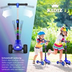 KIDIZ® Kinderstep - Opvouwbaar - Verstelbaar - City Scooter - Blauw •