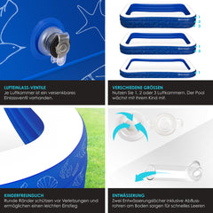 KESSER® Opblaasbaar zwembad - 240x142x56cm - 613L - Blauw