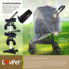LOVPET® Hondenbuggy 2in1 Huisdieren - Wandelwagen - Blauw