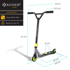 KESSER® Stuntstep voor Volwassenen en Kinderen - Kinderstep - Antraciet •