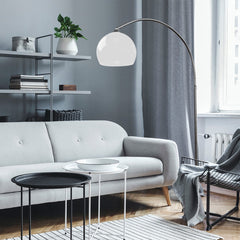 Jago - Booglamp - Vloerlamp - Hoogte Verstelbaar -  E27 - RVS