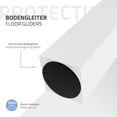 Tafelpoten - Metaal - Set van 4 - 72 cm - Wit - ML-Design