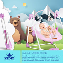 Wipstoel - Babyschommel - Baby Swing -  max 9kg - Roze - KIDIZ®