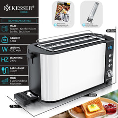 Broodrooster - Toaster - 4 sleuven - 1250W - Wit