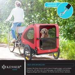 KESSER® Hondenfietskar tot 45 kg 3in1 Fietskar Hond - Rood