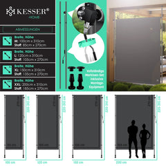 KESSER® Markies – Zonwering - Waterdicht - 200 cm - Grijs