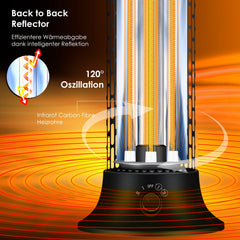 Infrarood Verwarming - Terrasverwarmer - Elektrische Heater - Zwart - KESSER®
