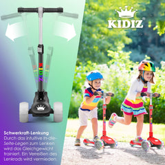 KIDIZ® Kinderstep - Opvouwbaar - Verstelbaar - City Scooter - Zwart